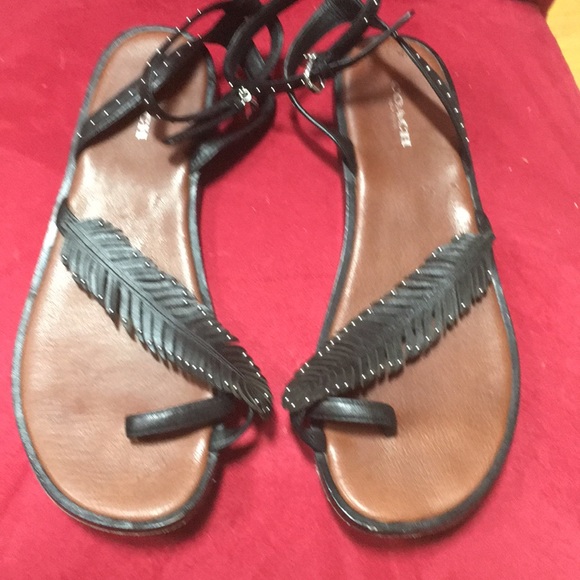 coach feather sandals